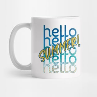 Hello Summer Graphic Text Design Mug